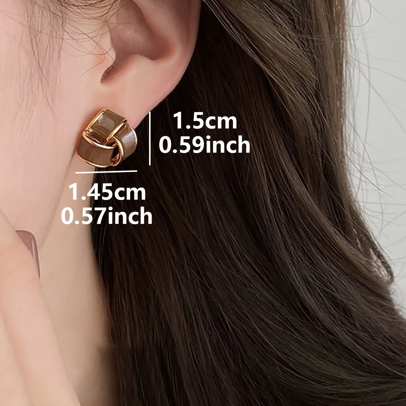 Women's Vintage Geometric Brown Triangle Earrings